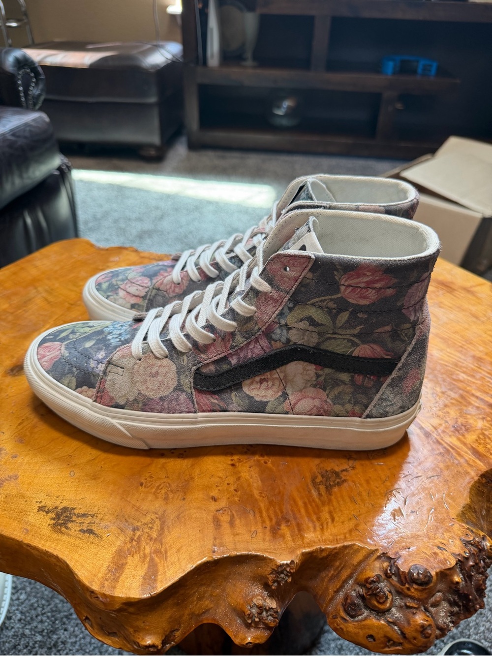 Vans Sk8-Hi Tapered Moody Floral Grey White Men 9.5 Women 11 VN0A7Q621XM